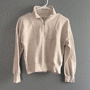Abercrombie & Fitch Kids A&F essentials Light Gray Zip-Up Sweater size 13/14